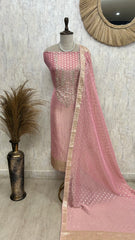 Zardozi Work On Tissue Unstitched Suit Set