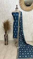 Crepe Unstitched Suit Set Symmetric Design