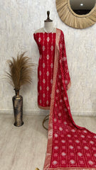 Crepe Unstitched Suit Set Symmetric Design