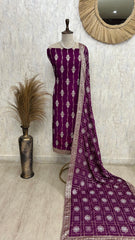 Crepe Unstitched Suit Set Symmetric Design