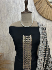 Modal Unstitched Suit Set With Organza Dupatta