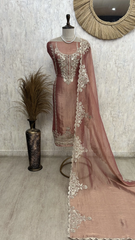 Antique Rose Elegance Unstiched Suit
