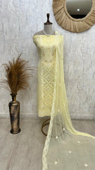 Lucknowi Georgette Unstitched Suit Set