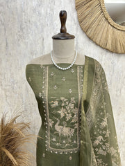Forest Green Heritage Unstiched Suit
