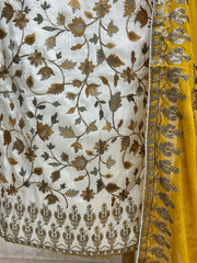 Opada Silk Unstitched Suit Set With Thread Embroidery