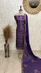 Unstitched Suit Set Opada with Thread Embroidery