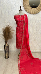 Unstitched Suit Set Opada with Thread Embroidery