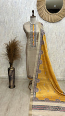 Tussar Printed Unstitched Suit Set