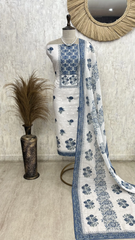 Serene Ethnic Blues Unstiched Suit