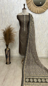 Maheshwari Unstitched Suit Set featuring Kantha Work