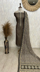 Maheshwari Unstitched Suit Set featuring Kantha Work