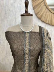 Maheshwari Unstitched Suit Set featuring Kantha Work