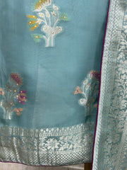 Organza Unstitched Suit Set Featuring Organza Dupatta