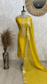 Unstitched Tissue Suit Set Featuring Organza Dupatta