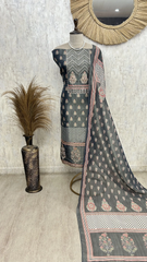 Charcoal Heritage Elegance Unstiched Suit