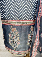 Charcoal Heritage Elegance Unstiched Suit