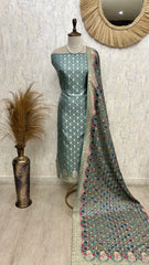 Banarasi Silk Unstitched Suit Set