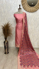 Banarasi Silk Unstitched Suit Set