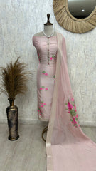 Tissue Unstitched Suit Set Featuring Banarasi Weaving