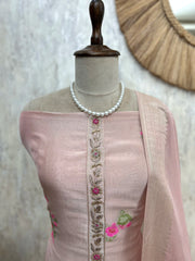 Tissue Unstitched Suit Set Featuring Banarasi Weaving