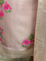 Tissue Unstitched Suit Set Featuring Banarasi Weaving