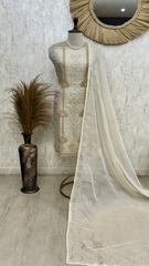 Elegant Pearl Beige Suit Unstiched Suit