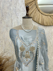 Pearl Blush Party Wear Unstiched Suit