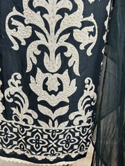 Muslin Unstitched Suit Set With Bead Work