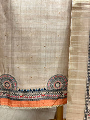 Tussar Printed Unstitched Suit Set