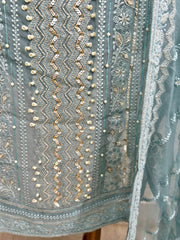Lucknowi Chikankari On Georgette Unstitched Stitched