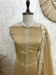 Tissue Unstitched Suit Set With Zari Work