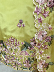 Glass Organza Unstitched Suit Set With Thread Work