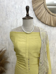 Cosmo Tissue Unstitched Suit Set With Embroidered Dupatta