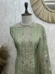 Maheshwari Unstitched Suit Set With Maheshwari Dupatta