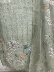 Maheshwari Unstitched Suit Set With Maheshwari Dupatta