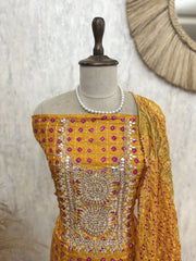 Ghadchola Chanderi Unstitched Suit Set