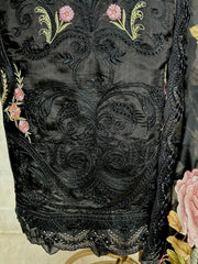 Fine Thread Embroidered Organza Unstitched Suit Set