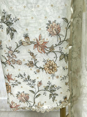 Maheshwari Unstitched Suit Set With Maheshwari Dupatta Featuring Pichwai Work