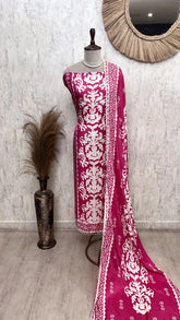 Muslin Unstitched Suit Set With Muslin Dupatta