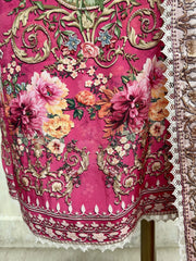 Crepe Unstitched Suit Set Featuring Chinnon Dupatta