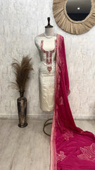 Unstitched Tissue Suit Set Featuring Silk Dupatta