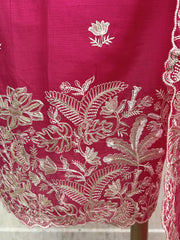 Mul Chanderi Unstitched Suit Set Featuring Mul Chanderi Dupatta