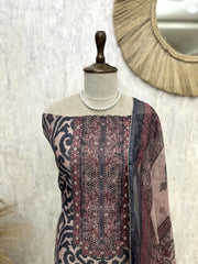 Block Printed Maheshwari Unstitched Suit Set