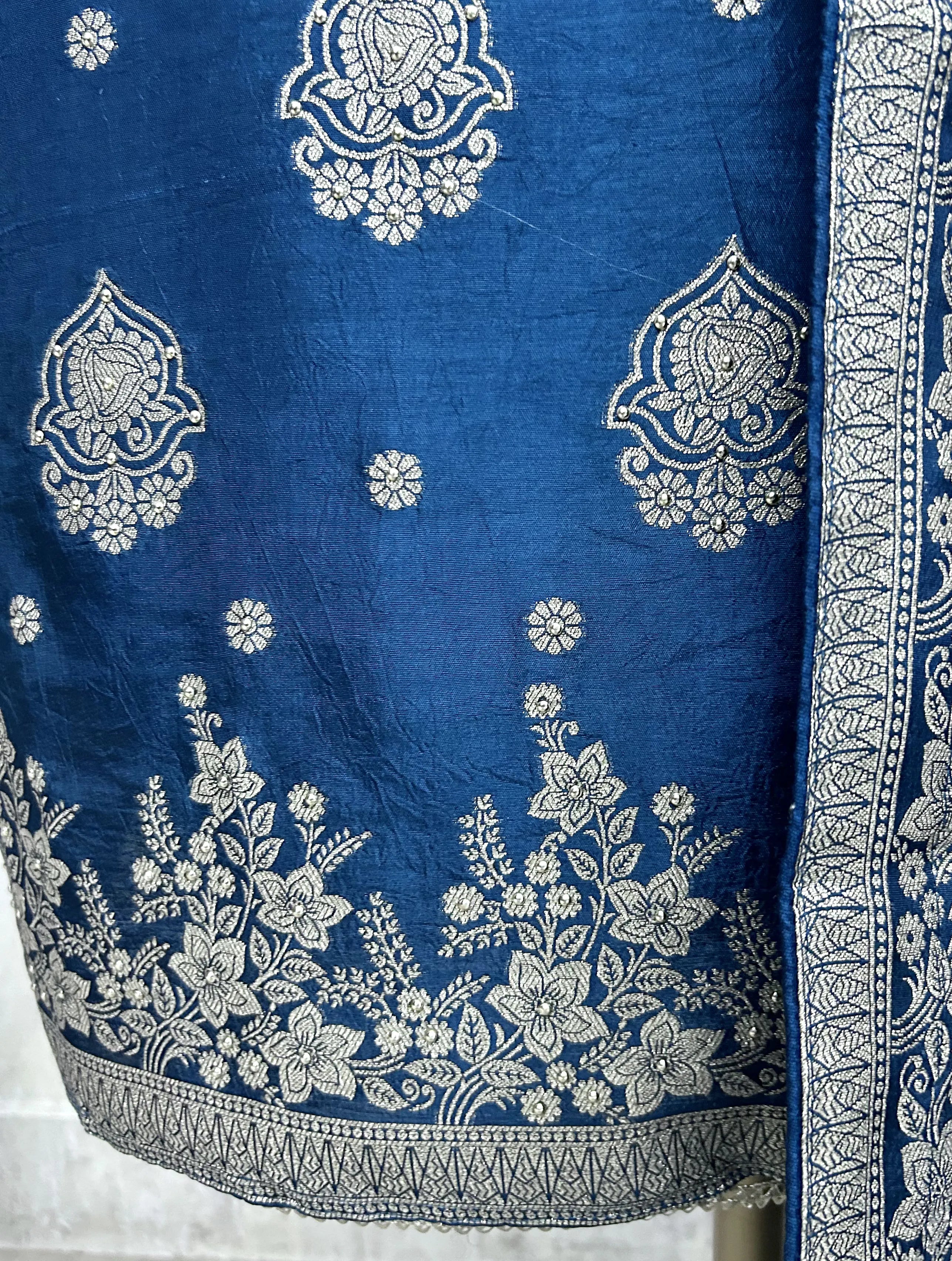 Dola Silk Unstitched Suit Set With Dola Silk Dupatta