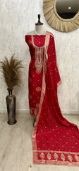 Unstitched Dola Silk Suit Set Featuring Dola Silk Dupatta