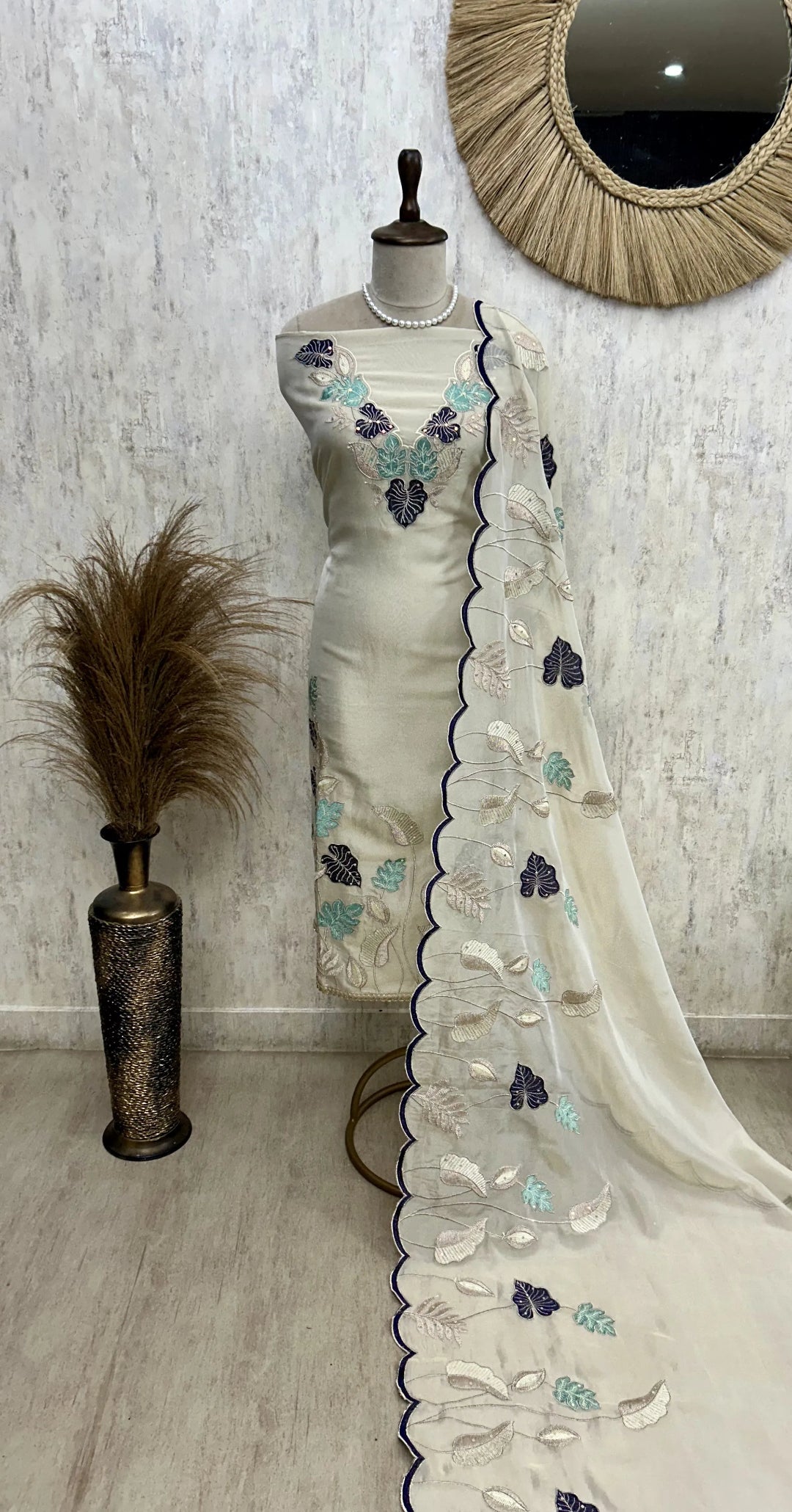 Cosmo Tissue Unstitched Suit Set With Cosmo Tissue Dupatta