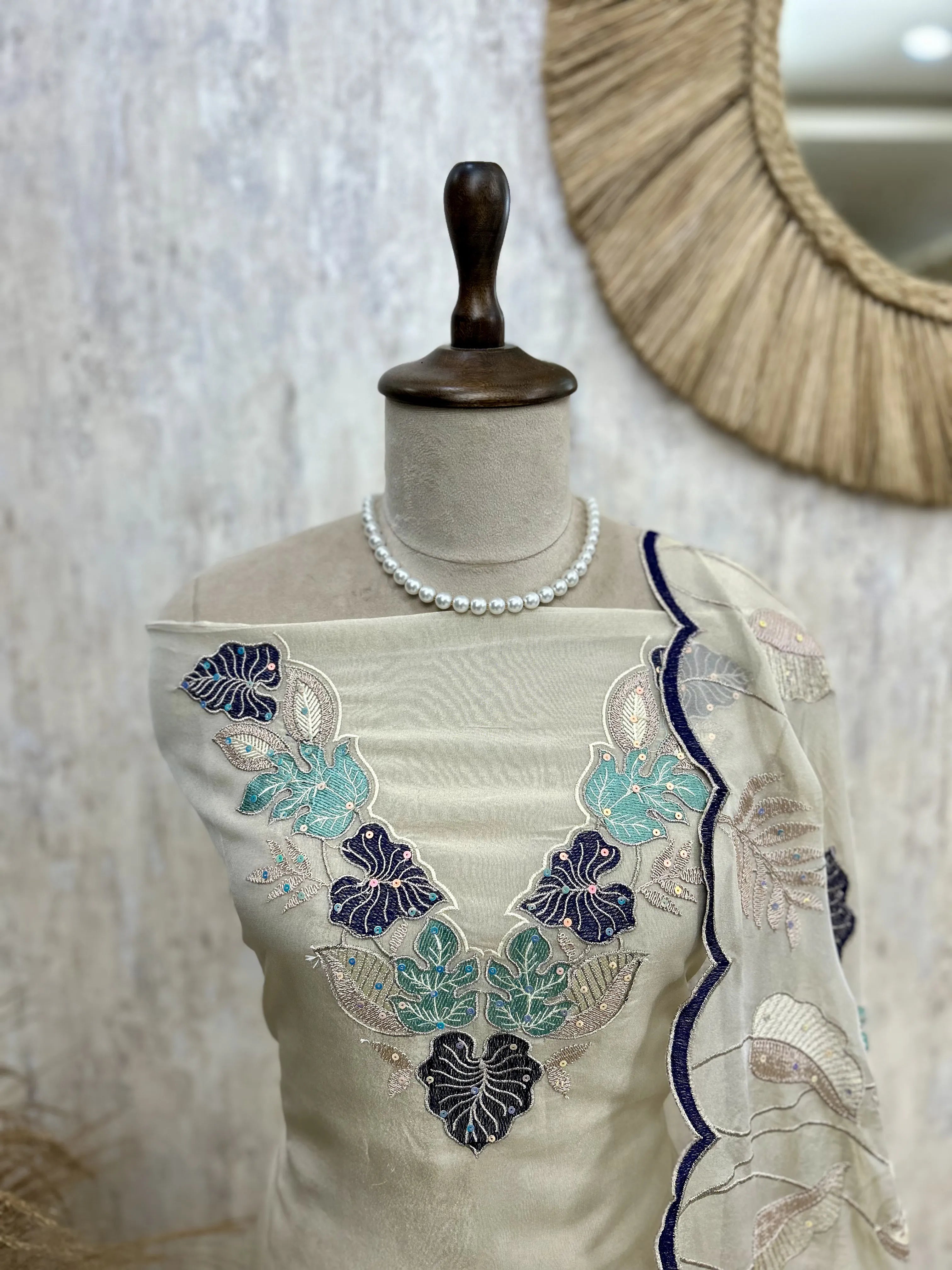 Cosmo Tissue Unstitched Suit Set With Cosmo Tissue Dupatta