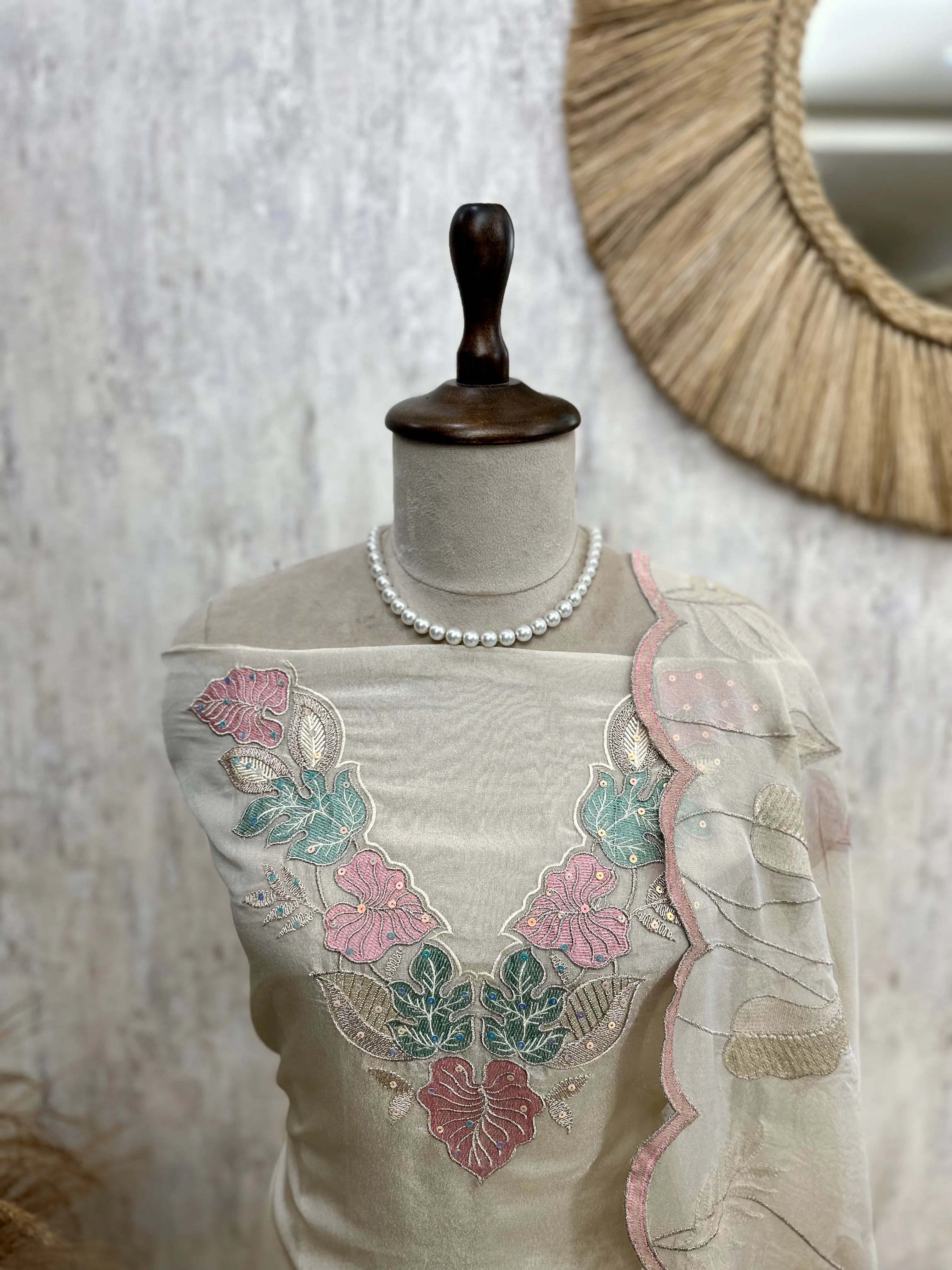 Cosmo Tissue Unstitched Suit Set With Cosmo Tissue Dupatta