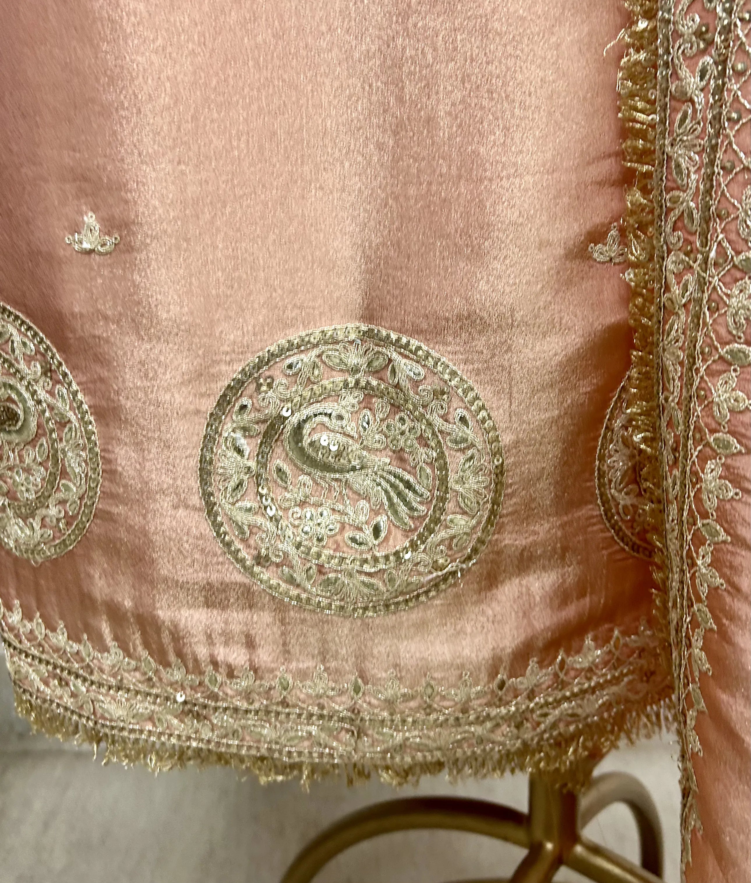 Tissue Unstitched Suit Set With Tissue Dupatta