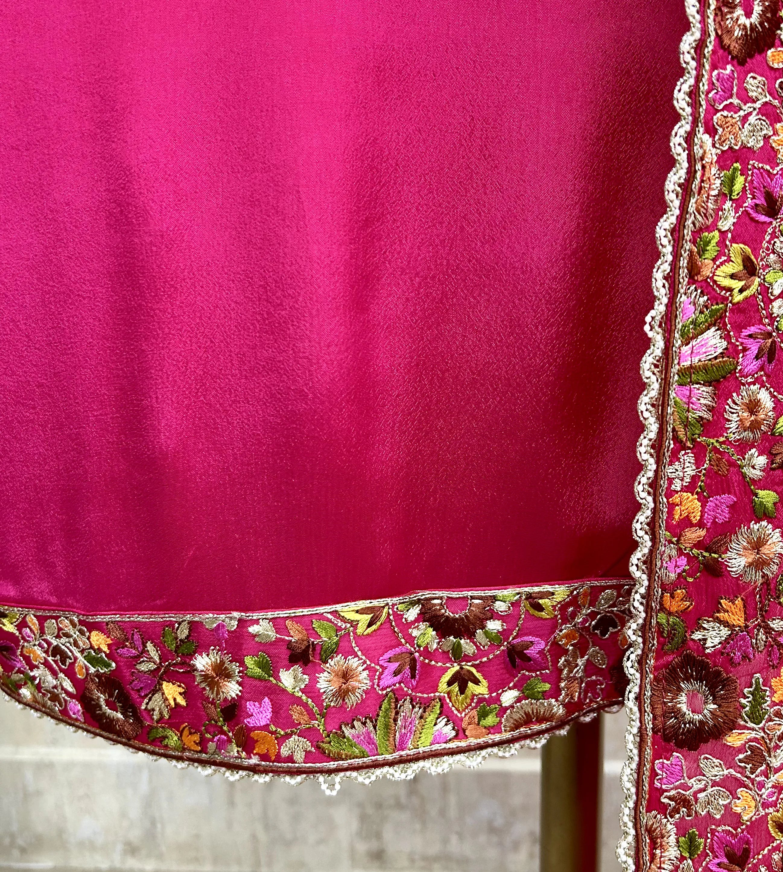 Chinnon Unstitched Suit Set With Chinnon Dupatta